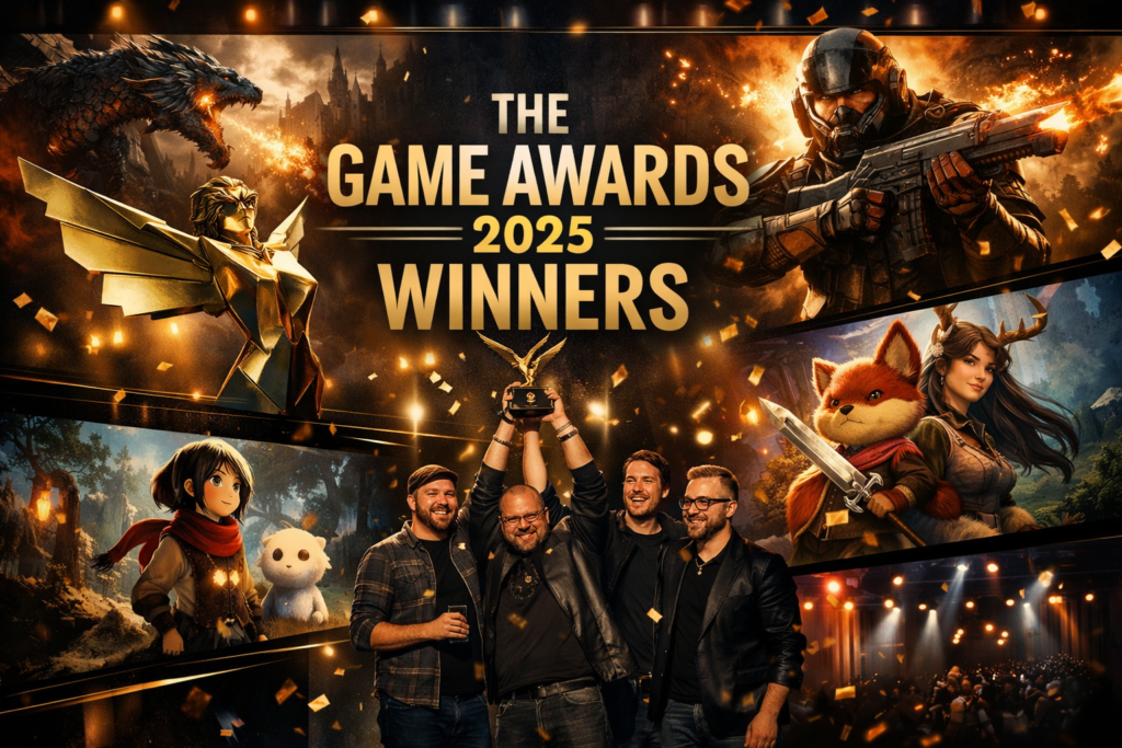 Game of the Year 2025 winners collage featuring Clair Obscur Expedition 33 and other TGA 2025 award-winning games