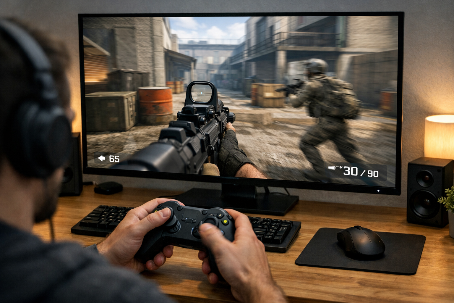 Controller input lag on PC shown by delayed movement between controller input and on-screen response